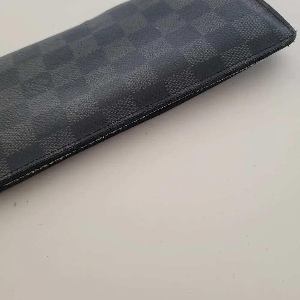 Vintage Louis Vuitton Damier Graph Wallet Black Bi-Fold Large Authentic Check